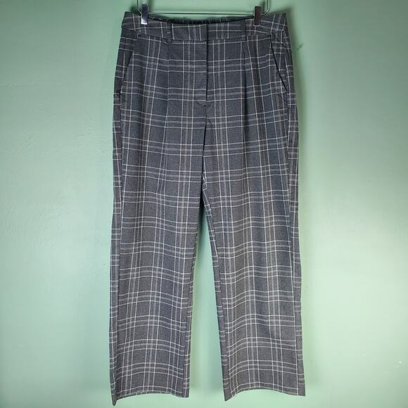 Old Navy Womens Gray Plaid Extra High Rise Taylor Wide Leg Trouser Size Large - Picture 1 of 5